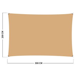 Schaduwdoek 320 Gr/m² - 2 x 3 M - Zand