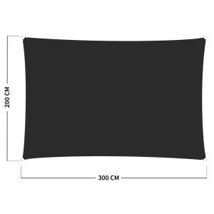 Schaduwdoek 320 Gr/m² - 2 x 3 M - Zwart
