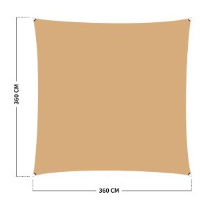 Schaduwdoek 320 Gr/m² -  3.60 x 3.60 M - Zand