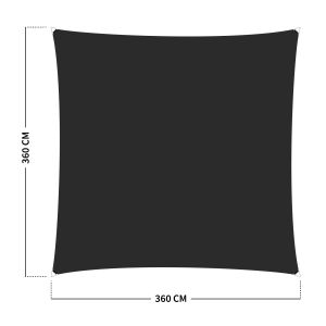 Schaduwdoek 230 Gr/m² -  3.60 x 3.60 M - Zwart