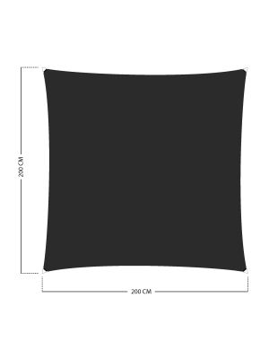 Schaduwdoek 230 Gr/m² - 2 x 2 M - Zwart