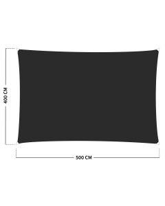 Schaduwdoek 230 Gr/m² - 4 x 5 M - Zwart