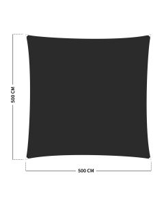 Schaduwdoek 320 Gr/m² -  5 x 5 M - Zwart